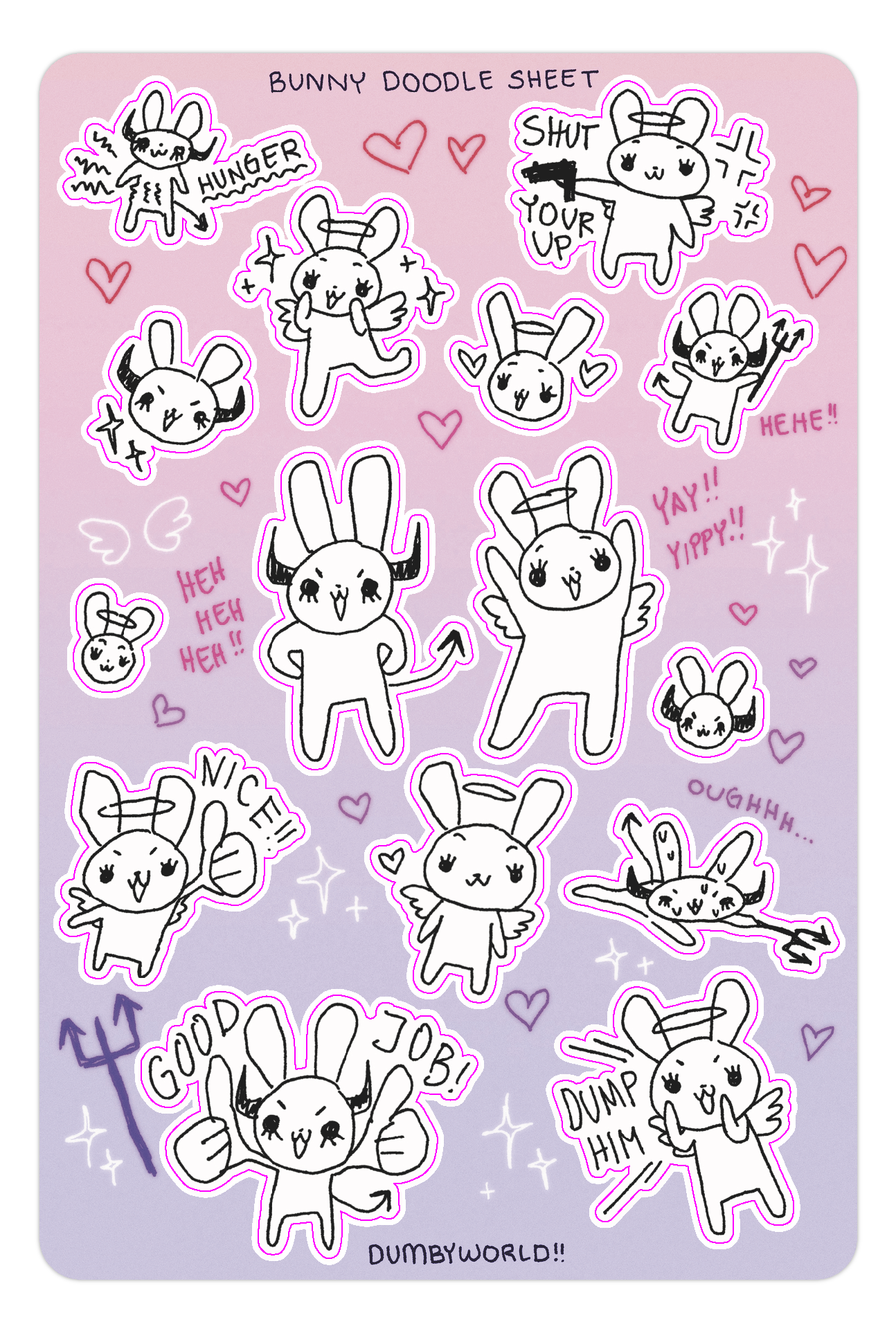 Bunny Doodle Sticker Sheet!
