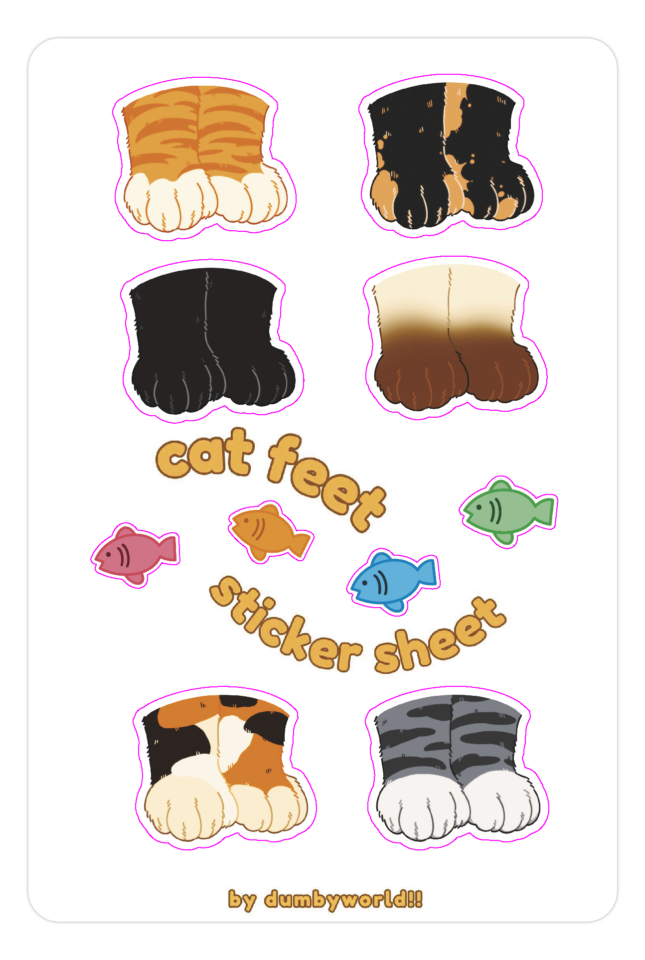 Cat Feet Sticker Sheet