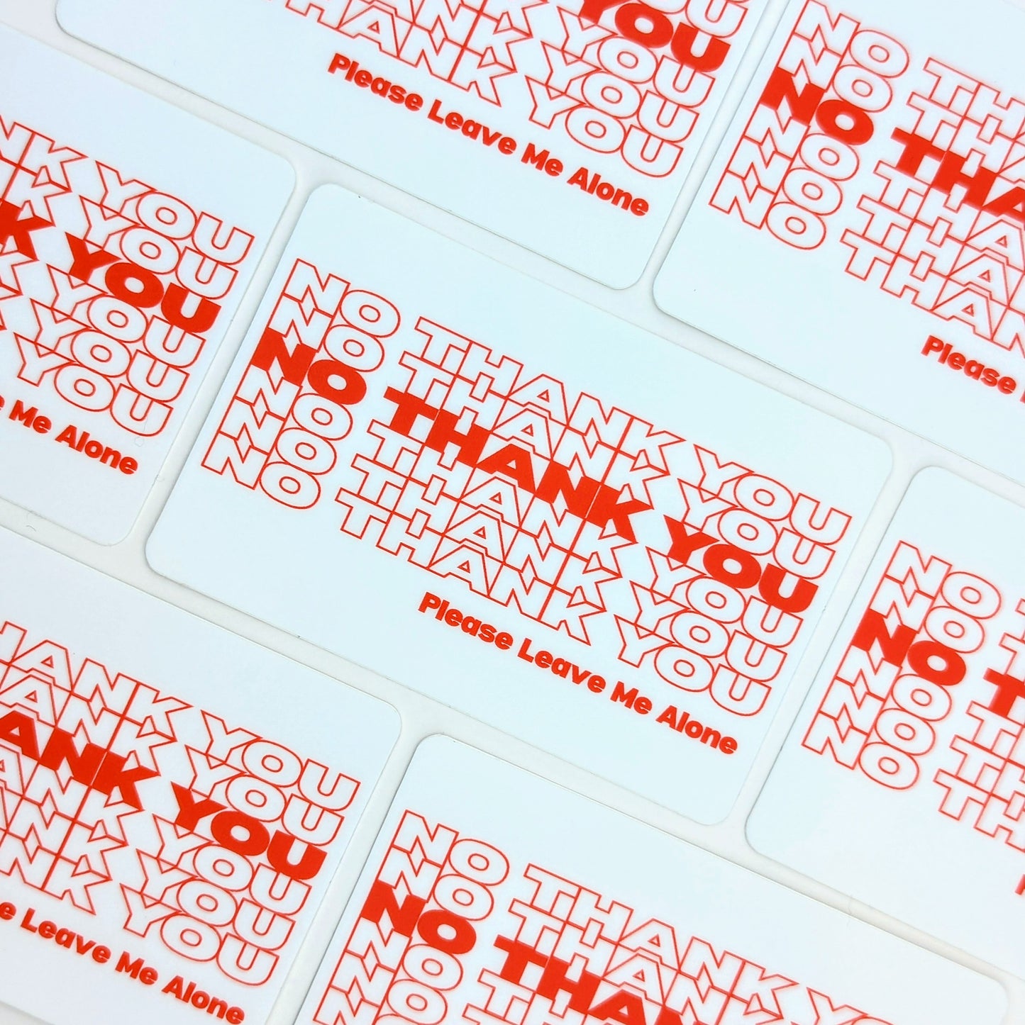 NO THANK YOU Sticker (New Print)