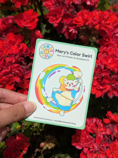 Mary's Color Swirl Sticker