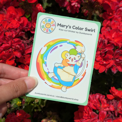 Mary's Color Swirl Sticker